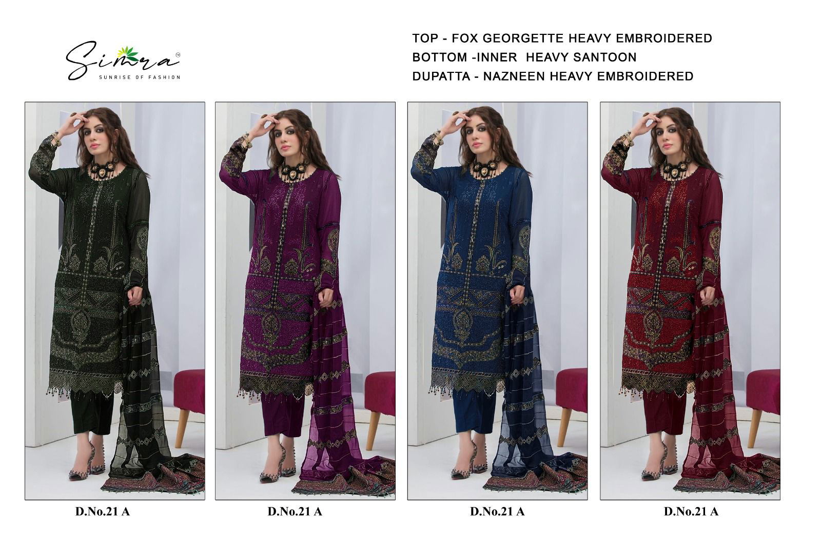 Simra S 21 Georgette Pakistani Suits Catalog
